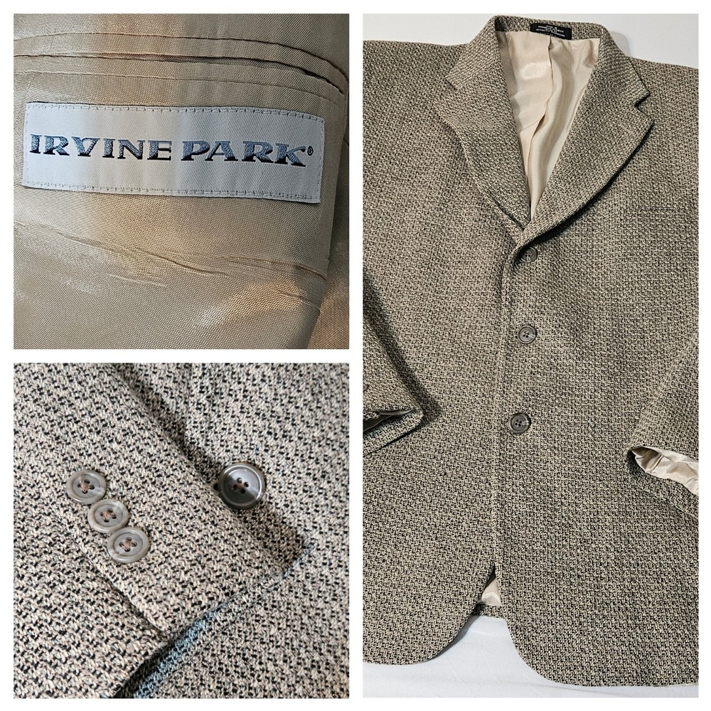 VTG‎ Irvine Park 44R Tweed Lambswool Blazer Suit Sport Coat Jacket Wool